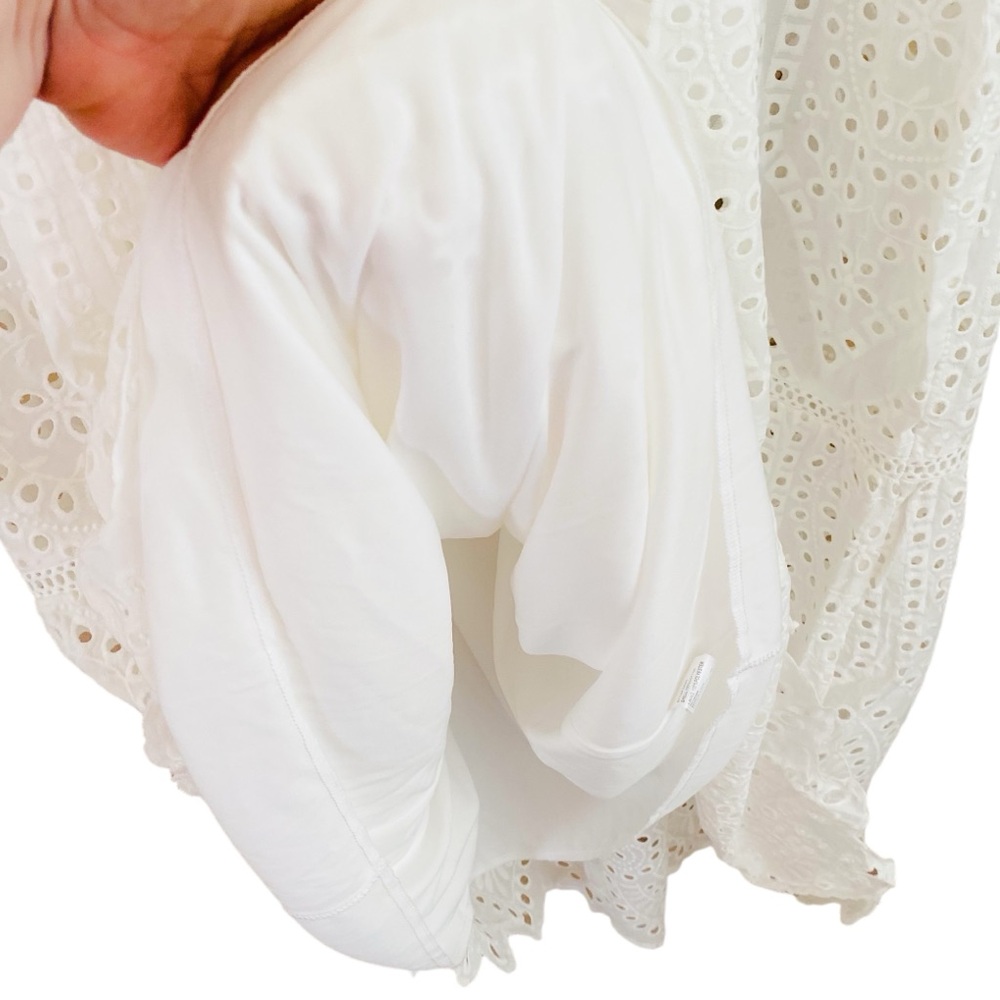 Cal Style NWT 100% Cotton Crisp White Eyelet Tiered‎ Scallop Trim Dress Large - Picture 4 of 7